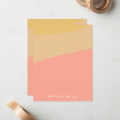 Carte De Correspondance Pastel Peach Yellow Nom Personnalisé Papeterie (Devant/Arrière en situation)