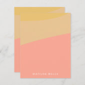 Carte De Correspondance Pastel Peach Yellow Nom Personnalisé Papeterie (Devant / Derrière)