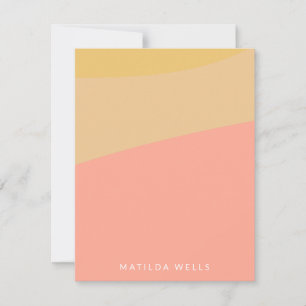 Carte De Correspondance Pastel Peach Yellow Nom Personnalisé Papeterie