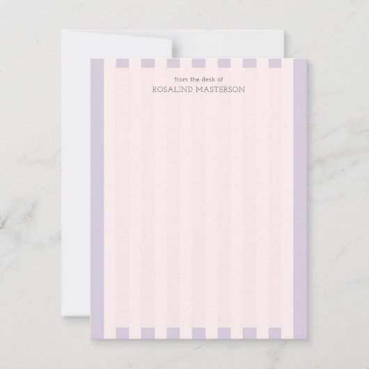 Carte De Correspondance Pastel Purple Stripes Élégant Monogramme (Devant)
