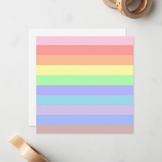 Carte De Correspondance Pastel Rainbow Stripes (Devant/Arrière en situation)