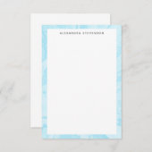 Carte De Correspondance Pastel Turquoise Blue Marble Art Personnalisé (Devant / Derrière)