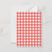 Carte De Correspondance Pastèque d'été et carreaux Gingham rouge (Dos)