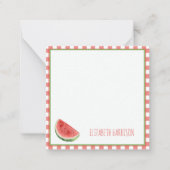 Carte De Correspondance Pastèque d'été et carreaux Gingham rouge (Devant)