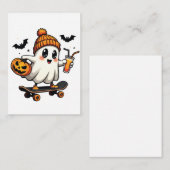 Carte De Correspondance Patinage d'Halloween effrayant Citrouille Spice Fa (Devant / Derrière)