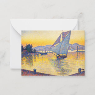 Carte De Correspondance Paul Signac - Le Port au coucher du soleil, Opus 2