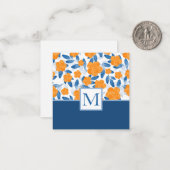 Carte De Correspondance Pavot d'aquarelle et Motif Feuille (Devant/Arrière en situation)