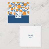 Carte De Correspondance Pavot d'aquarelle et Motif Feuille (Devant / Derrière)