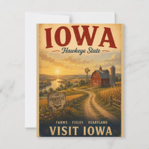 Carte De Correspondance Paysage de ferme de l'Iowa Heartland Voyage Poster
