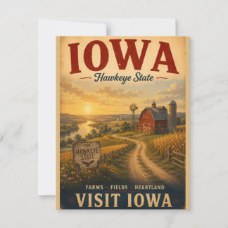 Carte De Correspondance Paysage de ferme de l'Iowa Heartland Voyage Poster