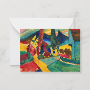 Carte De Correspondance Paysage de Kandinsky avec deux peupliers