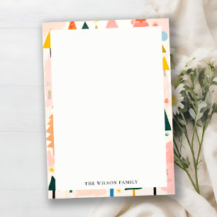 Carte De Correspondance Paysage de Noël Abstrait et coloré