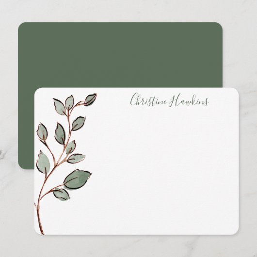 Carte De Correspondance Paysage personnalisé Feuille Stationery rustique n (Devant / Derrière)