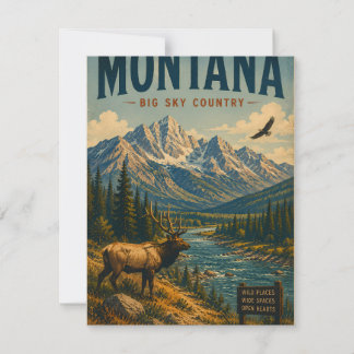 Carte De Correspondance Paysage vintage du Montana Big Sky Country avec Ma