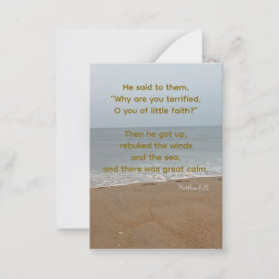 Carte De Correspondance Peace Be Still - Beach & Ocean Holy Card (Matthew)
