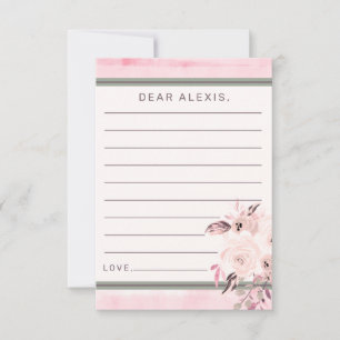 Carte De Correspondance Peach rose & Cream Floral Baby shower temps Capsul