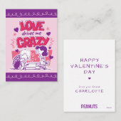 Carte De Correspondance Peanuts | L'amour me rend fou (Devant / Derrière)