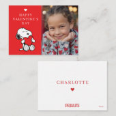 Carte De Correspondance Peanuts | Snoopy Heart Photo Valentine (Devant / Derrière)