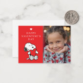Carte De Correspondance Peanuts | Snoopy Heart Photo Valentine (Devant/Arrière en situation)