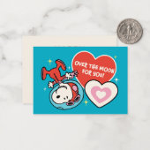 Carte De Correspondance Peanuts | Snoopy Over The Moon For You (Devant/Arrière en situation)