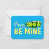Carte De Correspondance Peas Be Mine Funny Pun mignon Saint Valentin (Devant)