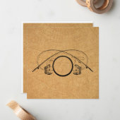 Carte De Correspondance Pêche à la mouche Antique FIshing Rods Illustratio (Devant/Arrière en situation)