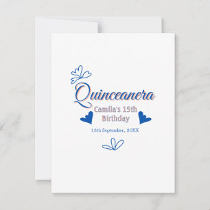 Carte De Correspondance Pêche bleu quinceanera 15e anniversaire rustique m