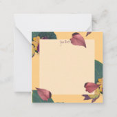 Carte De Correspondance Pêche florale et feuilles verts (Dos)