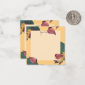 Carte De Correspondance Pêche florale et feuilles verts (Devant/Arrière en situation)