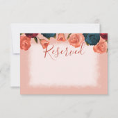 Carte De Correspondance Pêcher Turquoise Vert Bourgogne Rose Mariage Réser (Devant)