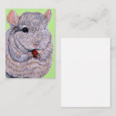 Carte De Correspondance Peinture de Chinchilla à la poitrine molle (Devant / Derrière)