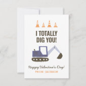 Carte De Correspondance Pelleteuse de construction Saint-Valentin classe p (Devant)