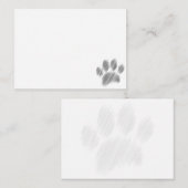 Carte De Correspondance Pencil Sketched Dog Paw Digital Art (Devant / Derrière)