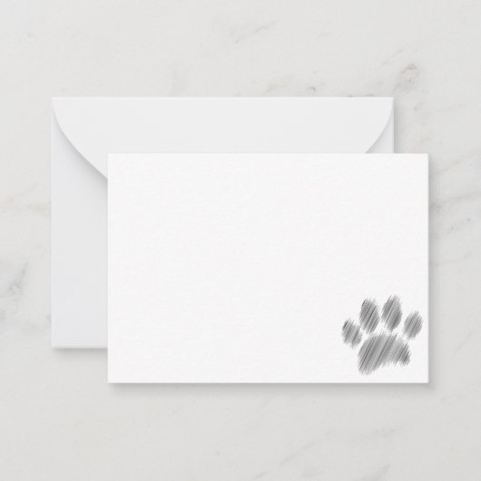 Carte De Correspondance Pencil Sketched Dog Paw Digital Art (Devant)