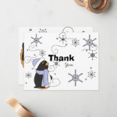 Carte De Correspondance Penguin in Awe Merci note (Devant/Arrière en situation)