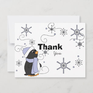 Carte De Correspondance Penguin in Awe Merci note