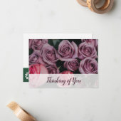 Carte De Correspondance Penser à vous 🌿 photo 🌹 Roses personnalisés (Devant/Arrière en situation)