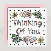 Carte De Correspondance Pensez à vous | Floral lunaire (Devant / Derrière)