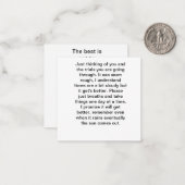 Carte De Correspondance Pensez simplement à vous (Devant/Arrière en situation)