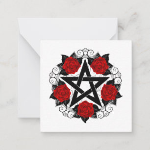 Carte De Correspondance Pentagramme aux roses rouges