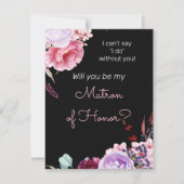 Carte De Correspondance Peonies Be My Matron of Honor Proposition (Devant)