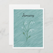 Carte De Correspondance Perce-Neige (janvier) (Devant / Derrière)