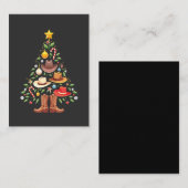 Carte De Correspondance Père Noël arbre de Noël Cowboy Western (Devant / Derrière)