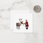 Carte De Correspondance Père Noël et rennes (Devant/Arrière en situation)