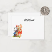 Carte De Correspondance Père Noël golfeur pour Noël (Devant/Arrière en situation)