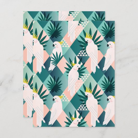 Carte De Correspondance Perroquet sur Palm 1 (Devant / Derrière)