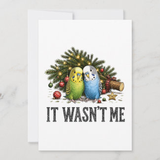 Carte De Correspondance Perruches drôles Noël Ce n'était pas moi