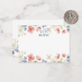 Carte De Correspondance Personalised Blush Watercolour Floral Monogram (Devant/Arrière en situation)