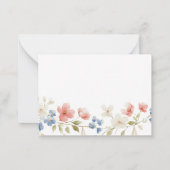 Carte De Correspondance Personalised Blush Watercolour Floral Monogram (Dos)