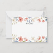 Carte De Correspondance Personalised Blush Watercolour Floral Monogram (Devant)